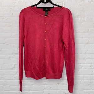 Vintage Style Pure Silk Magenta Pink Cardigan